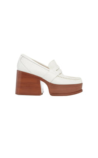 Cream / Mocassins à talons Augusta 85 en cuir - Cream