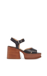 Zuri Sandal en noir cervo deerskin cuir