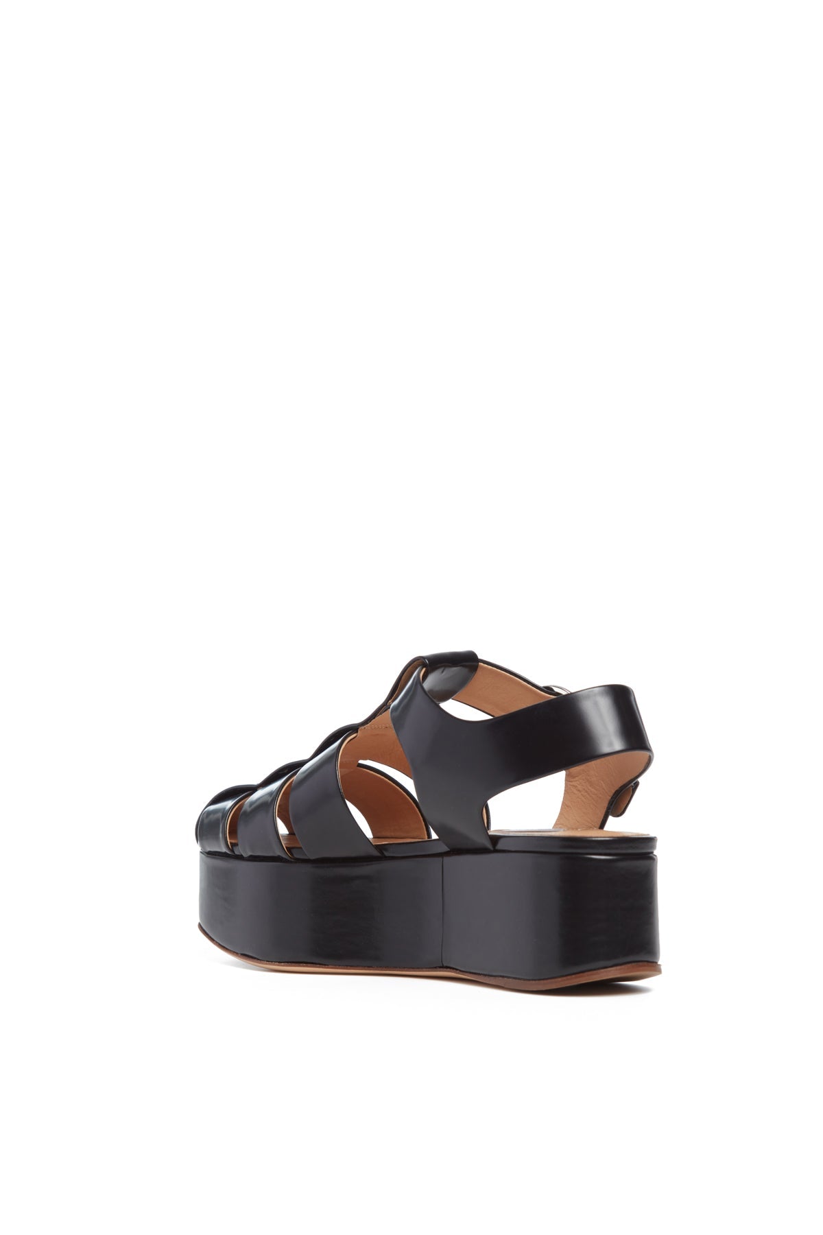 Mila Plateau Sandal en noir calf