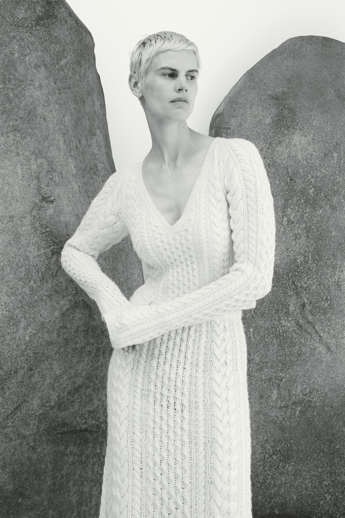 Arwel Sweater en ivoire 2/28 cachemire fil