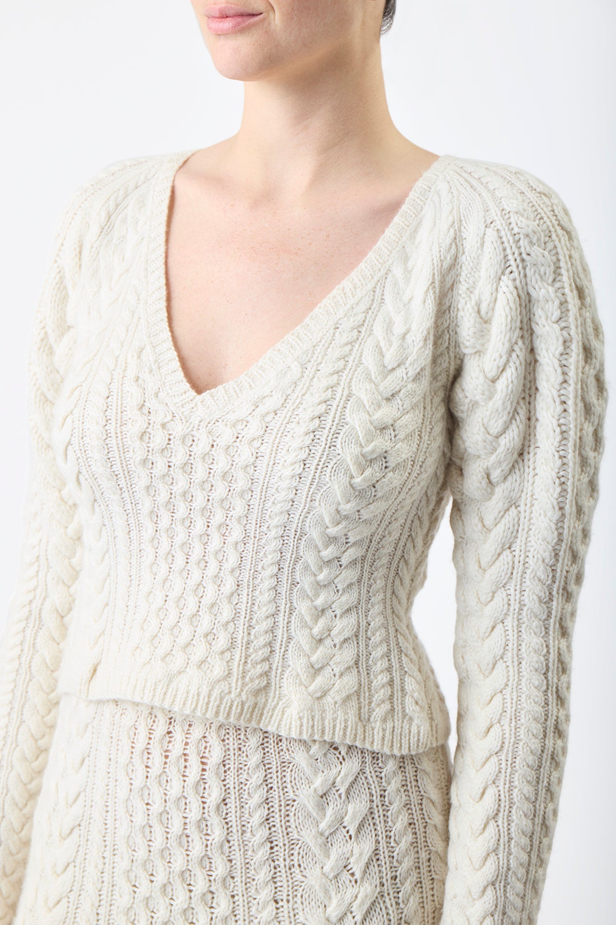 Arwel Sweater en ivoire 2/28 cachemire fil