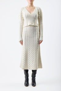 Arwel Sweater en ivoire 2/28 cachemire fil