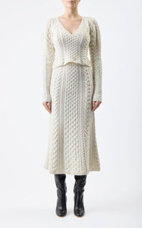 Callum Skirt en ivoire 2/28 cachemire fil