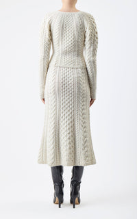 Callum Skirt en ivoire 2/28 cachemire fil