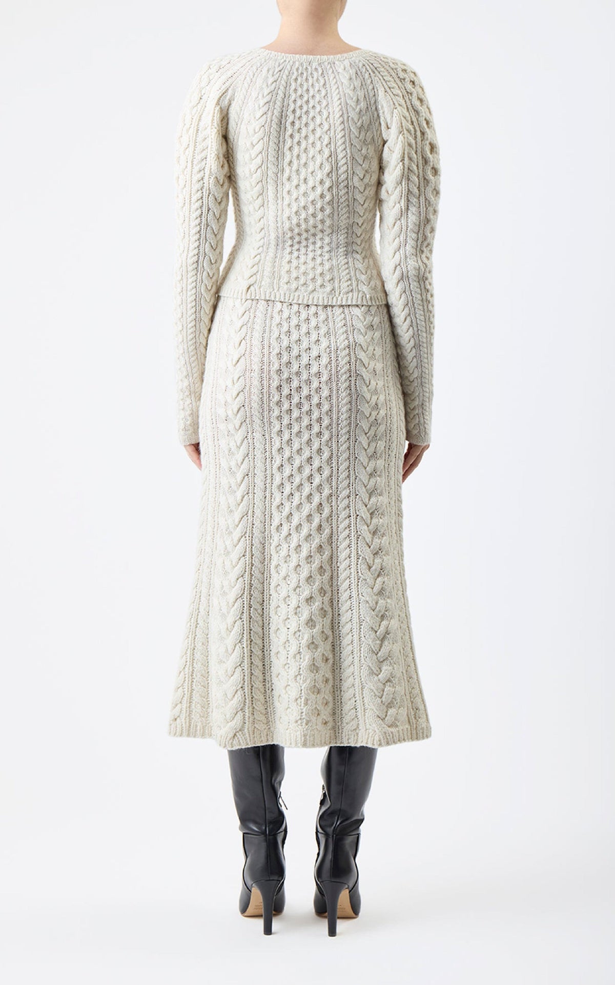 Callum Skirt en ivoire 2/28 cachemire fil