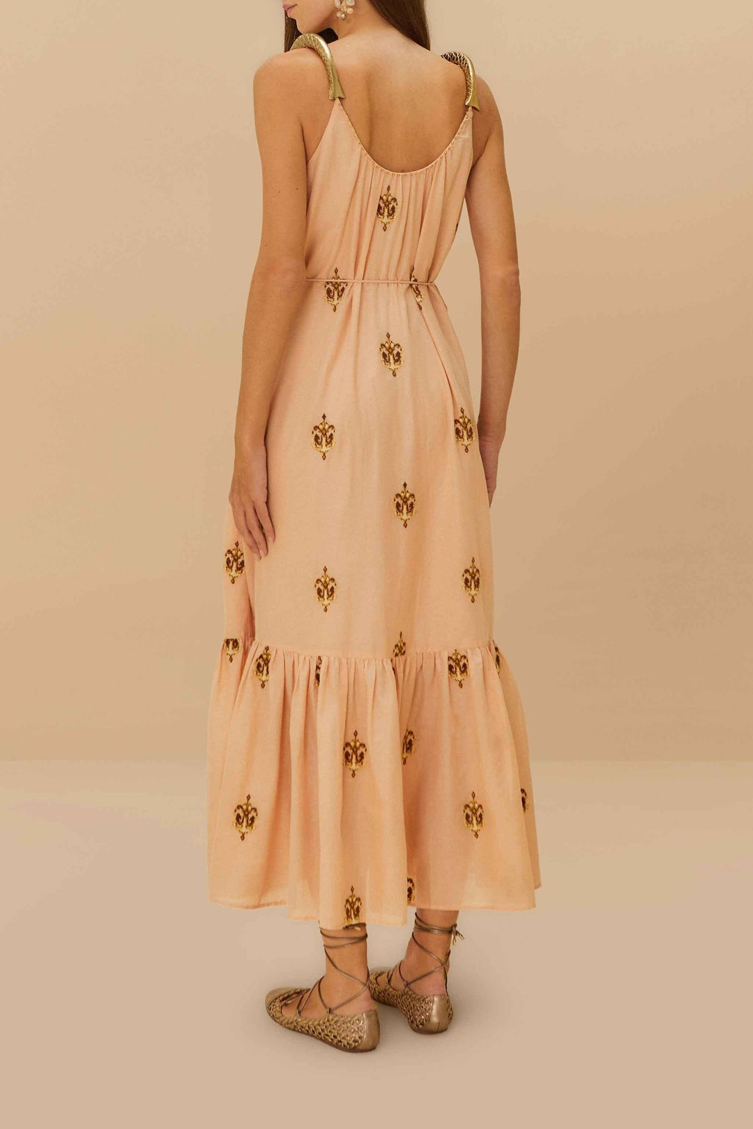 Anchor Tapestry maxi dress in cotton - Beige