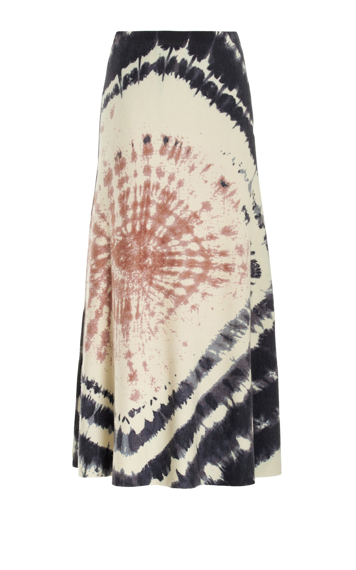 Olive Skirt en camel multicolore soffio cachemire fil