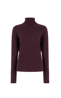 May Turtleneck en bordeaux profond wanaka mérinos cachemire