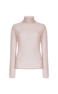Blush / Pull à col roulé Costa en cachemire et soie - Blush