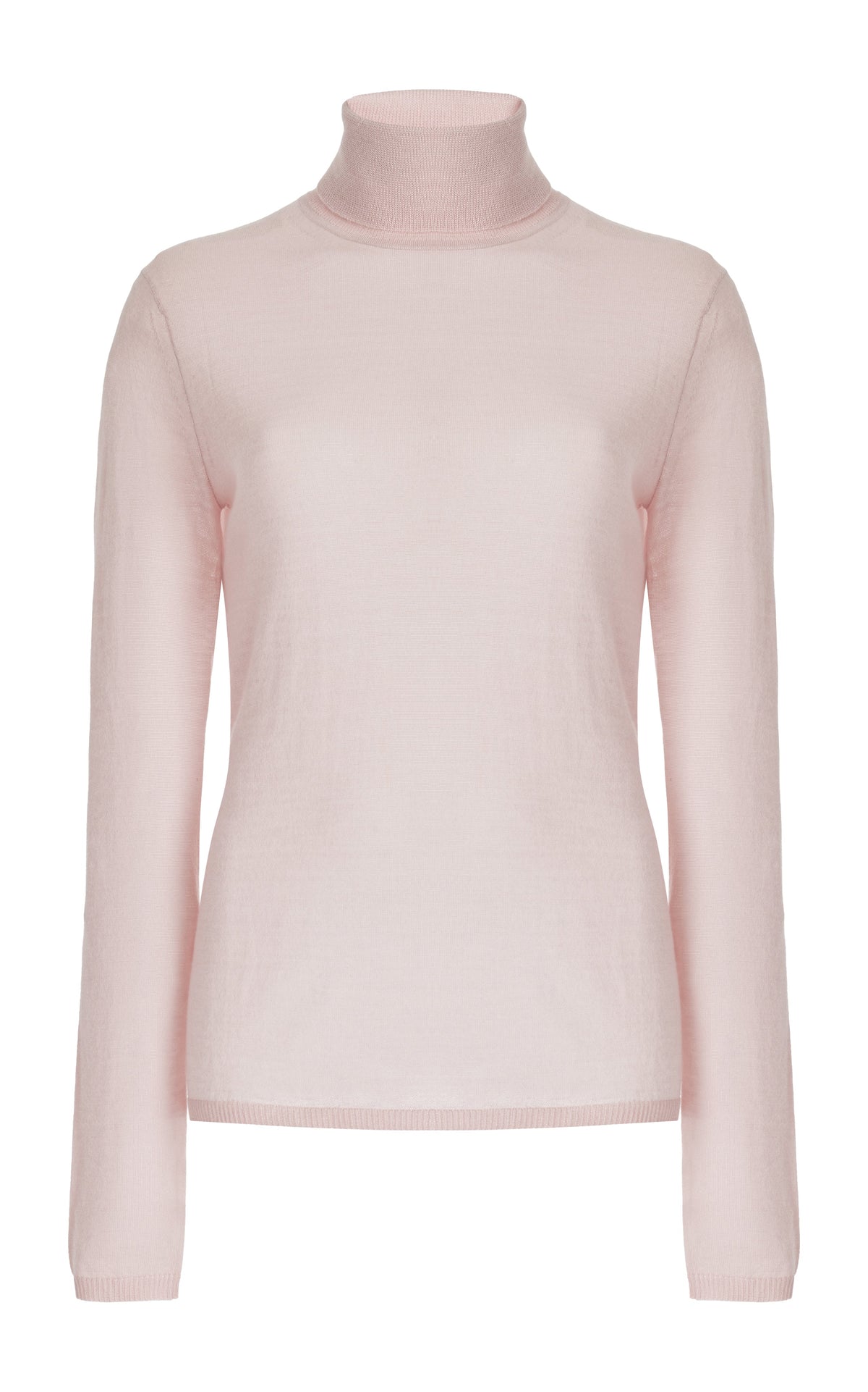 Costa Turtleneck en rose poudré jaipur cachemire soie fil