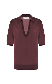 Deep Bordeaux / Polo Frank en cachemire - Deep Bordeaux