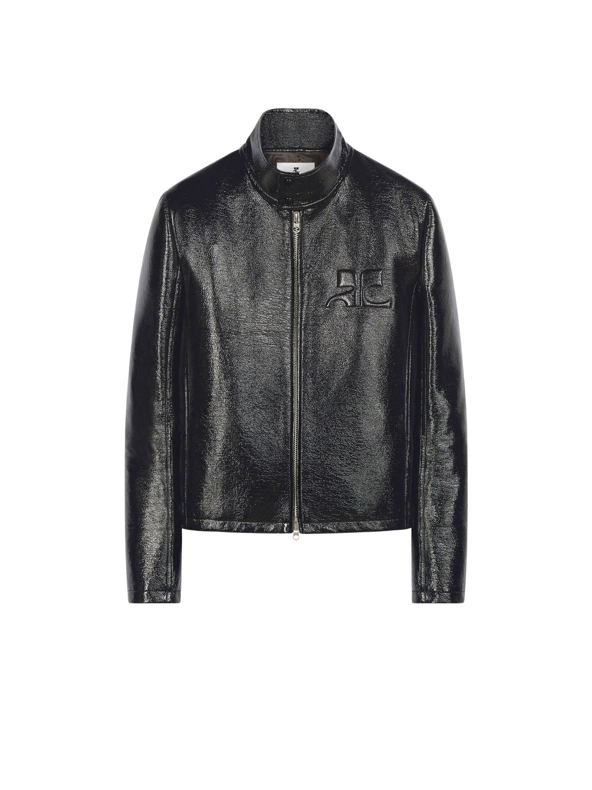 PREMIUM 35pcs NEW / VESTE BIKER ZIPPÉE EN VINYLE - Black