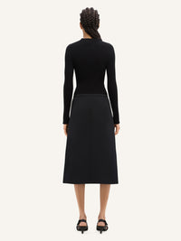 PREMIUM 42pcs NEW / JUPE MIDI TAILLEUR EN TWILL - Black