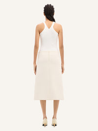 PREMIUM 21pcs NEW / JUPE MIDI TAILLEUR HÉRITAGE EN CRÊPE - Natural