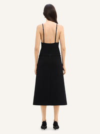 PREMIUM 30pcs NEW / JUPE MIDI TAILLEUR HÉRITAGE EN CRÊPE - Black