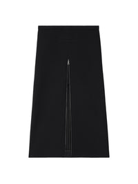 Jupe midi tailleur Héritage en crêpe - Black