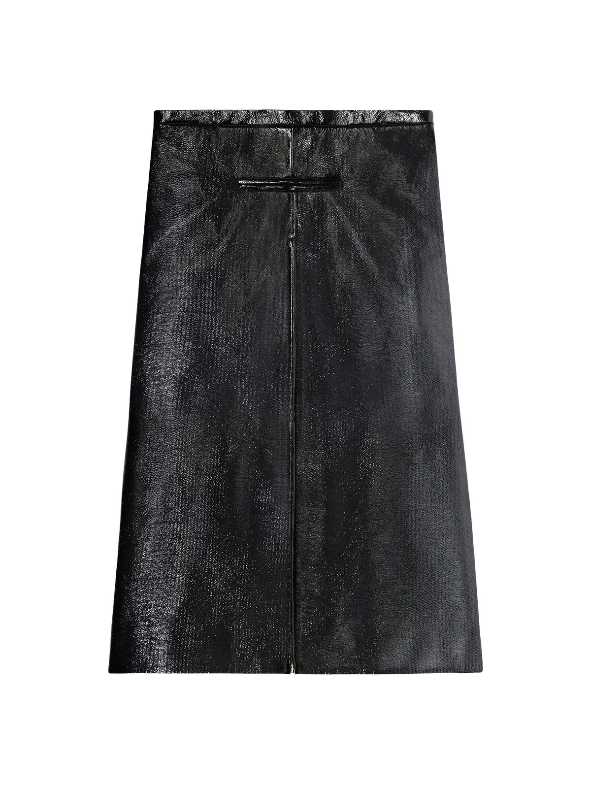 Vinyl midi skirt with zip fastening - Black
