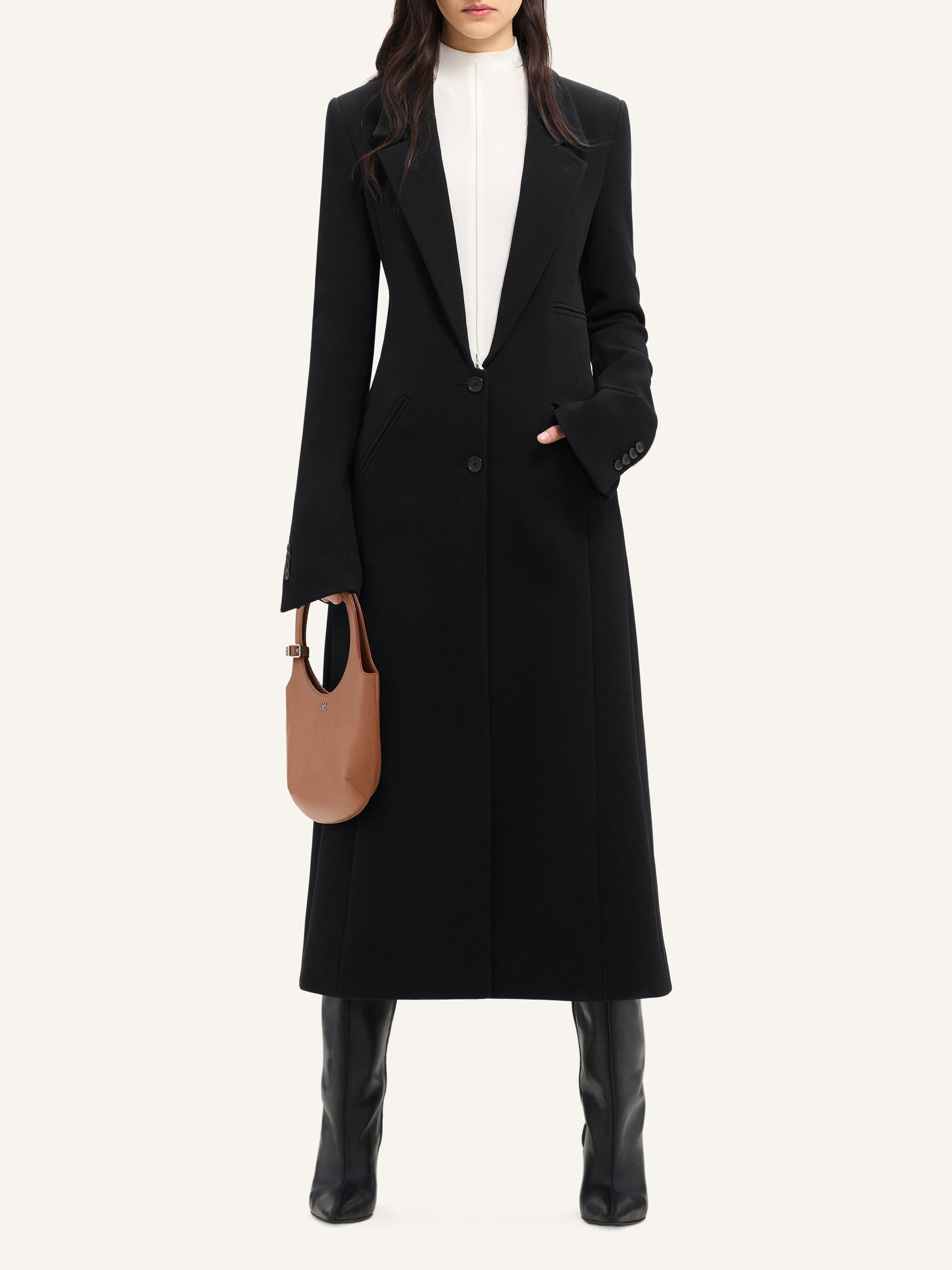 PREMIUM 9pcs NEW / MANTEAU LONG HÉRITAGE HYPERBOLE EN CRÊPE