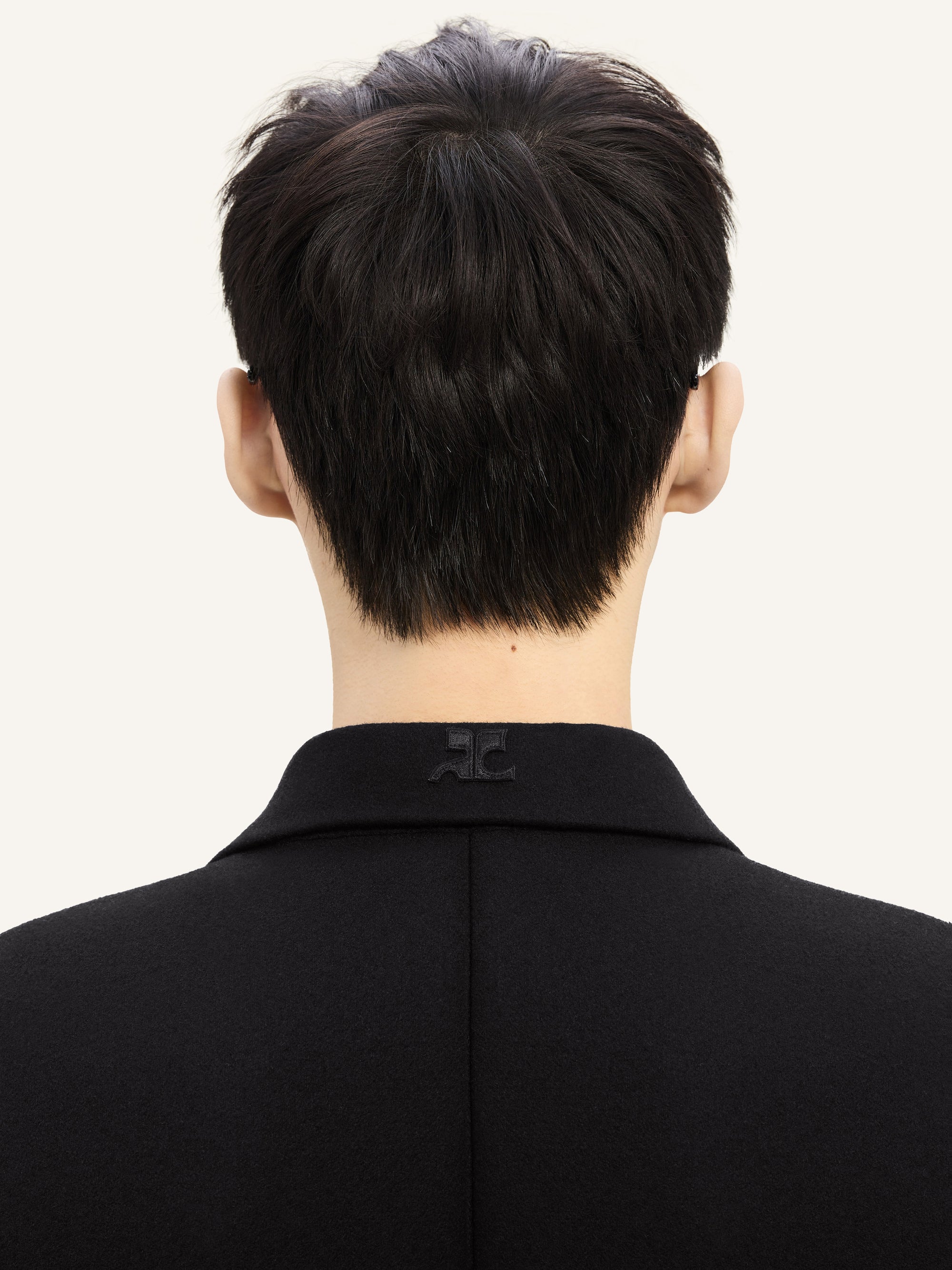 PREMIUM 17pcs NEW / MANTEAU LONG TAILLEUR EN LAINE - Black