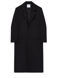 PREMIUM 17pcs NEW / MANTEAU LONG TAILLEUR EN LAINE - Black