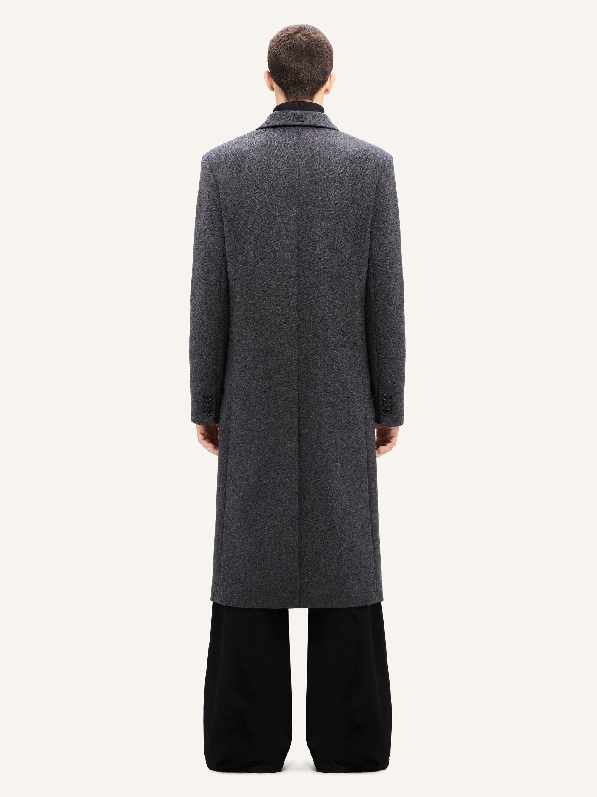 PREMIUM 11pcs NEW / MANTEAU LONG TAILLEUR EN LAINE - Gris Chine