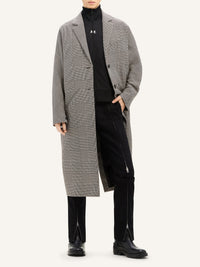 PREMIUM 15pcs NEW / MANTEAU LONG COCOON PRINCE DE GALLES - Sand & Mud Brown