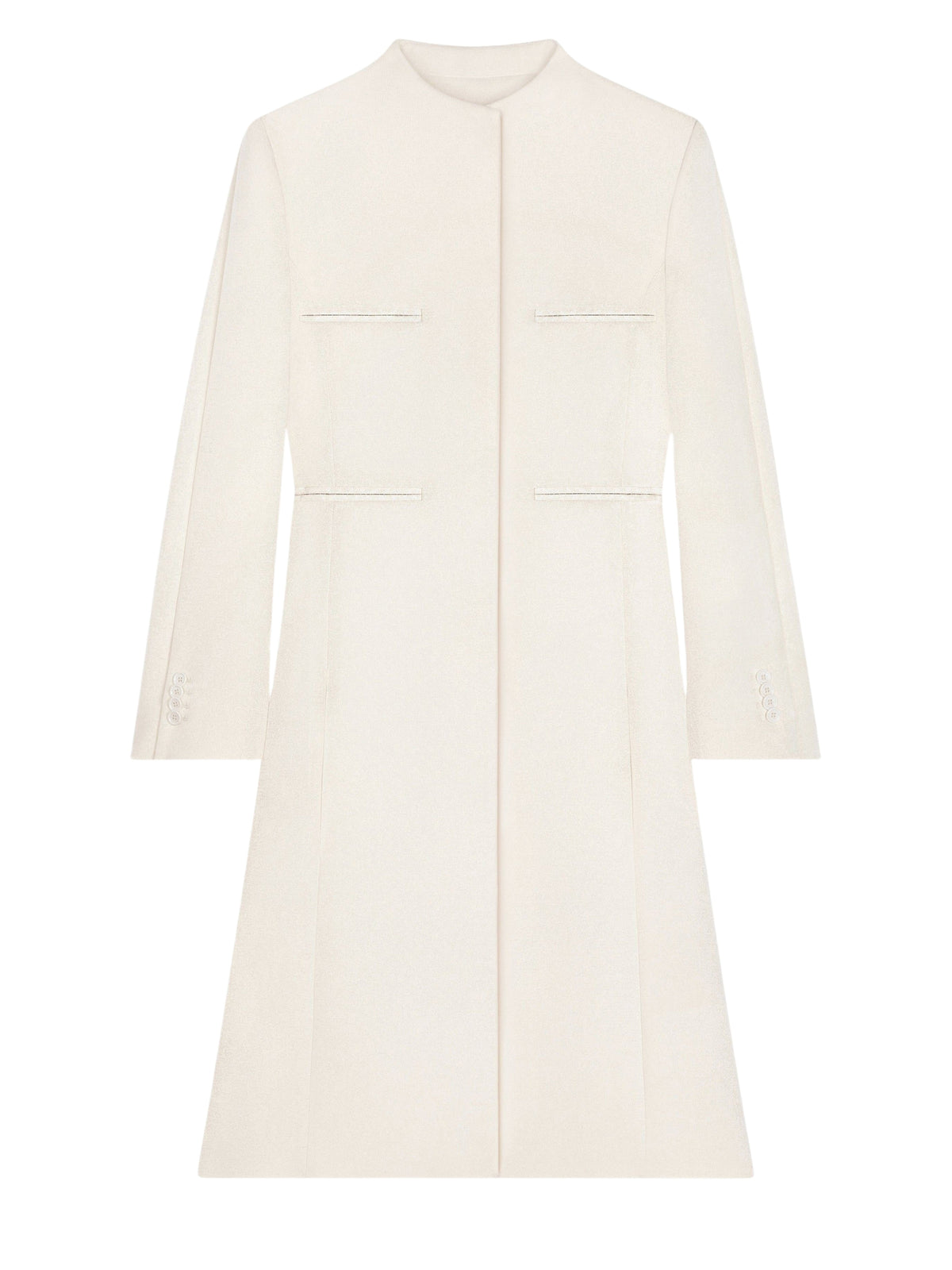 Manteau Héritage col officier en crêpe - Natural