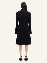 PRIX MARQUE : 390 / MANTEAU HÉRITAGE COL OFFICER EN CRÊPE