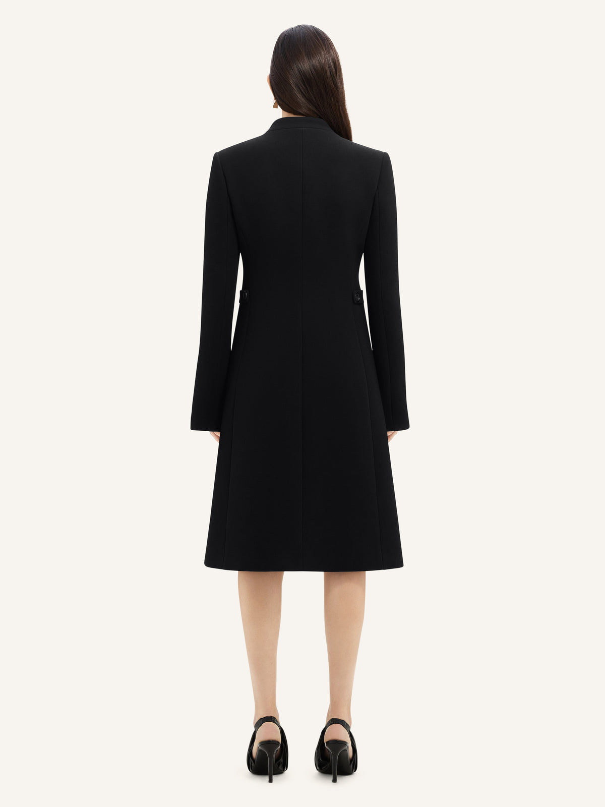 PRIX MARQUE : 390 / MANTEAU HÉRITAGE COL OFFICER EN CRÊPE