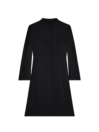 Manteau Héritage col officier en crêpe - Black