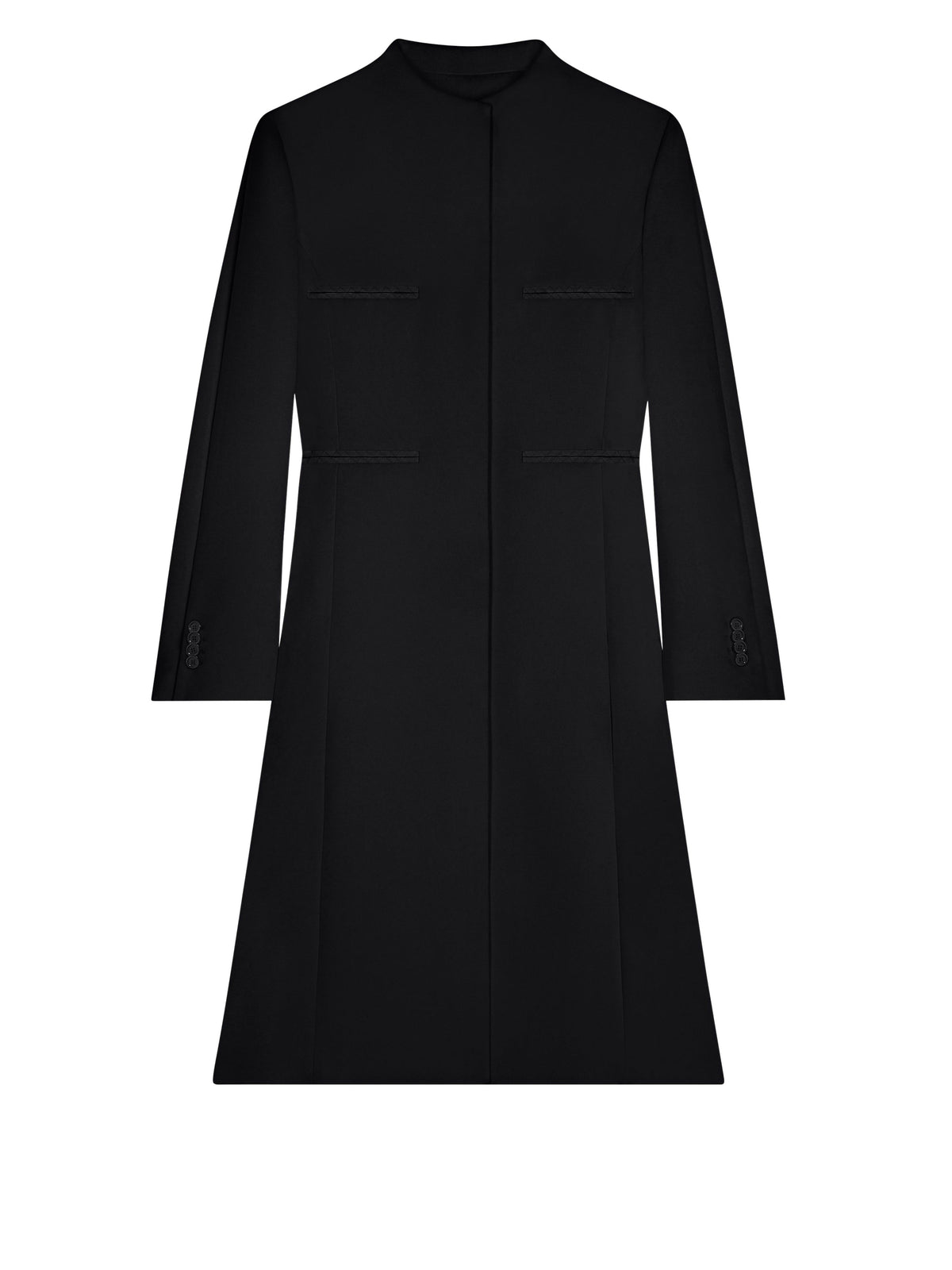 PRIX MARQUE : 390 / MANTEAU HÉRITAGE COL OFFICER EN CRÊPE