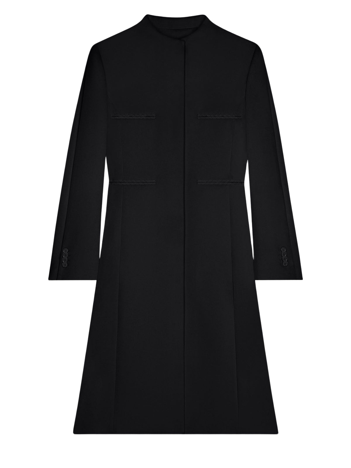 PRIX MARQUE : 390 / MANTEAU HÉRITAGE COL OFFICER EN CRÊPE