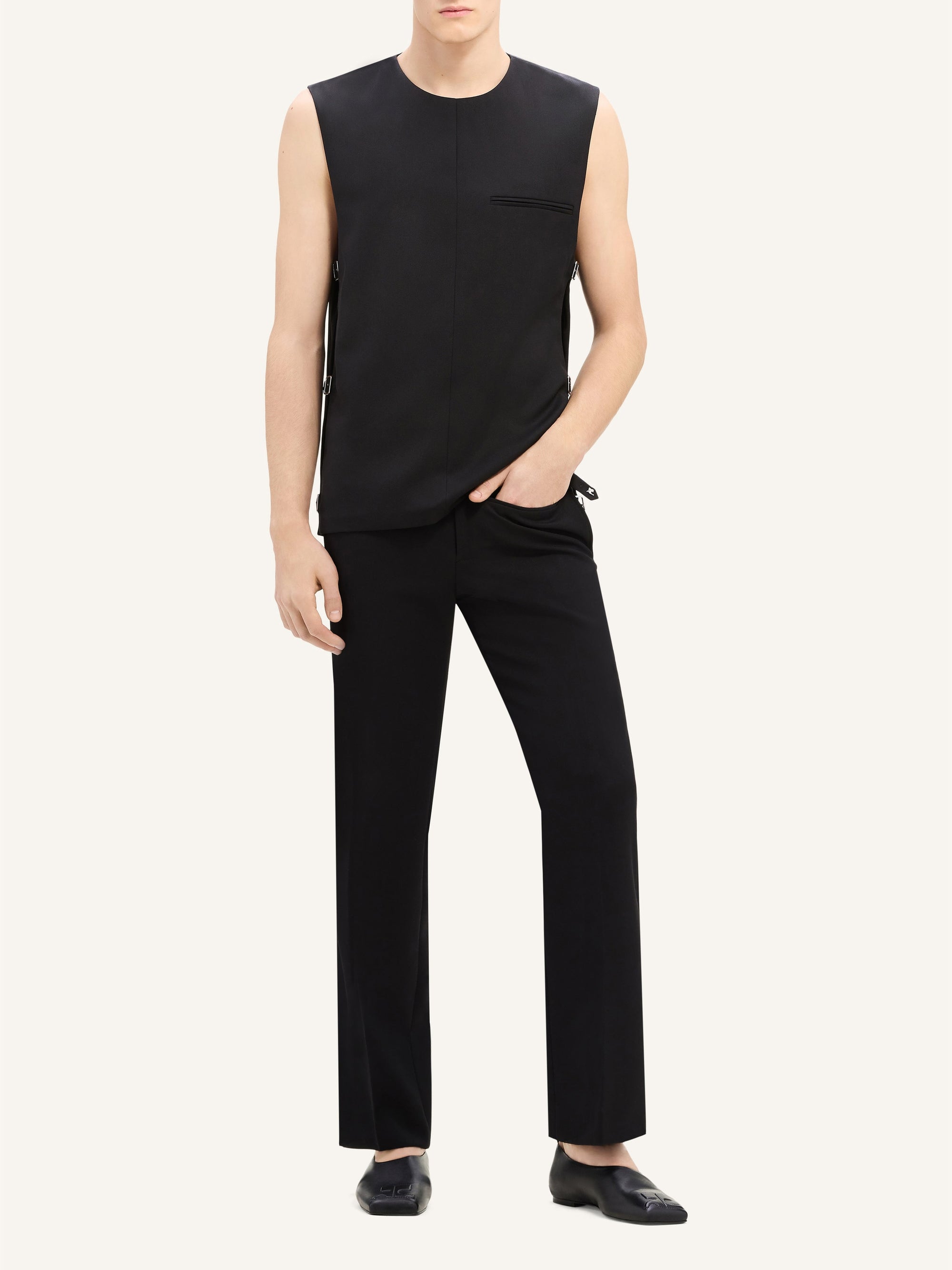 PREMIUM 10pcs NEW / PANTALON HÉRITAGE RÉTRO EN TWILL - Black