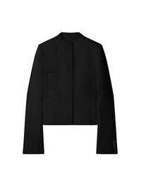 PREMIUM 73pcs NEW / VESTE TAILLEUR HÉRITAGE COL OFFICIER EN CRÊPE - Black