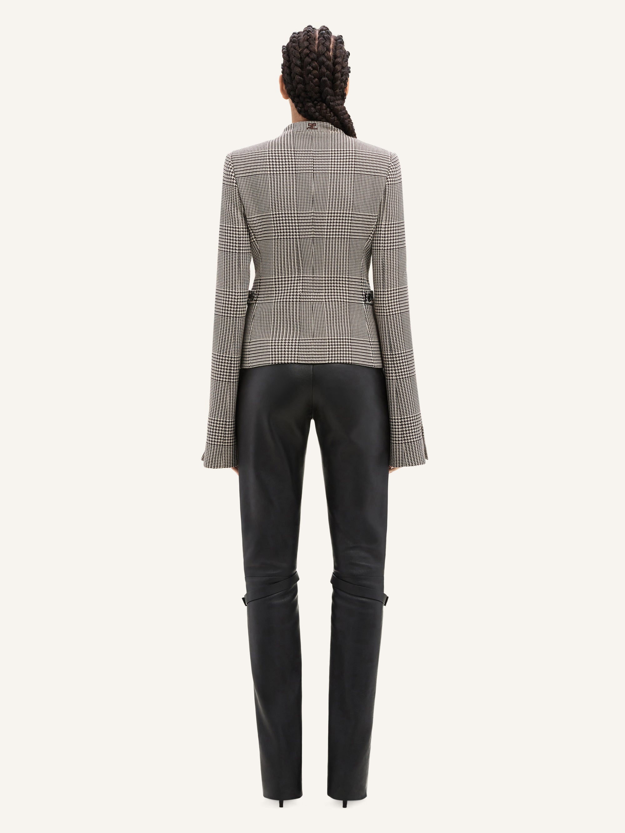 PREMIUM 28pcs NEW / VESTE TAILLEUR HERITAGE COL OFFICIER EN PRINCE DE GALLES - Sand & Mud Brown