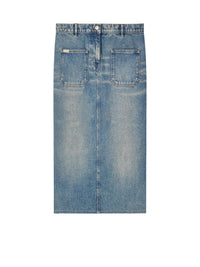 PRIX MARQUE : 90 / JUPE 2 POCHES EN DENIM
