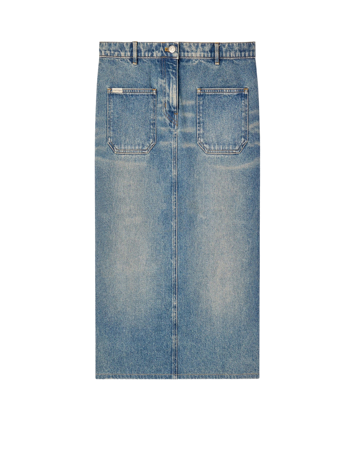PRIX MARQUE : 90 / JUPE 2 POCHES EN DENIM