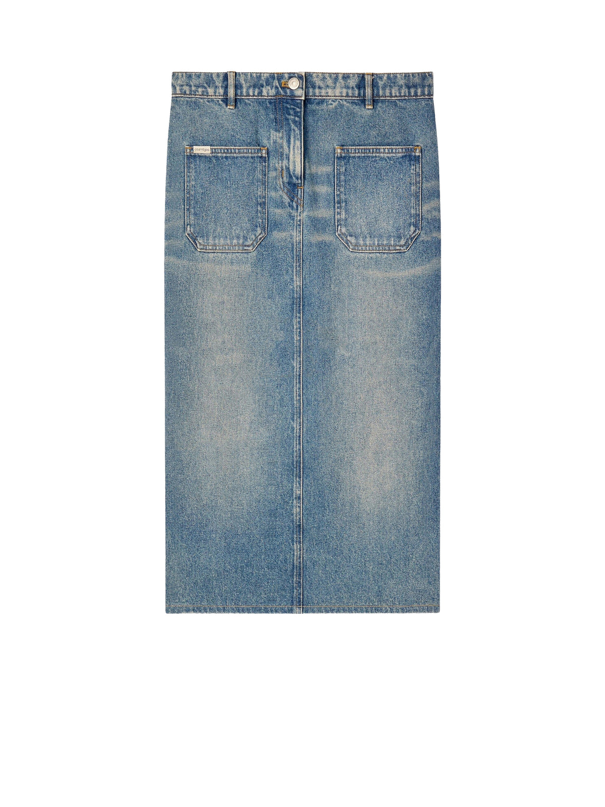 Denim skirt with 2 pockets - Vintage Medium Blue