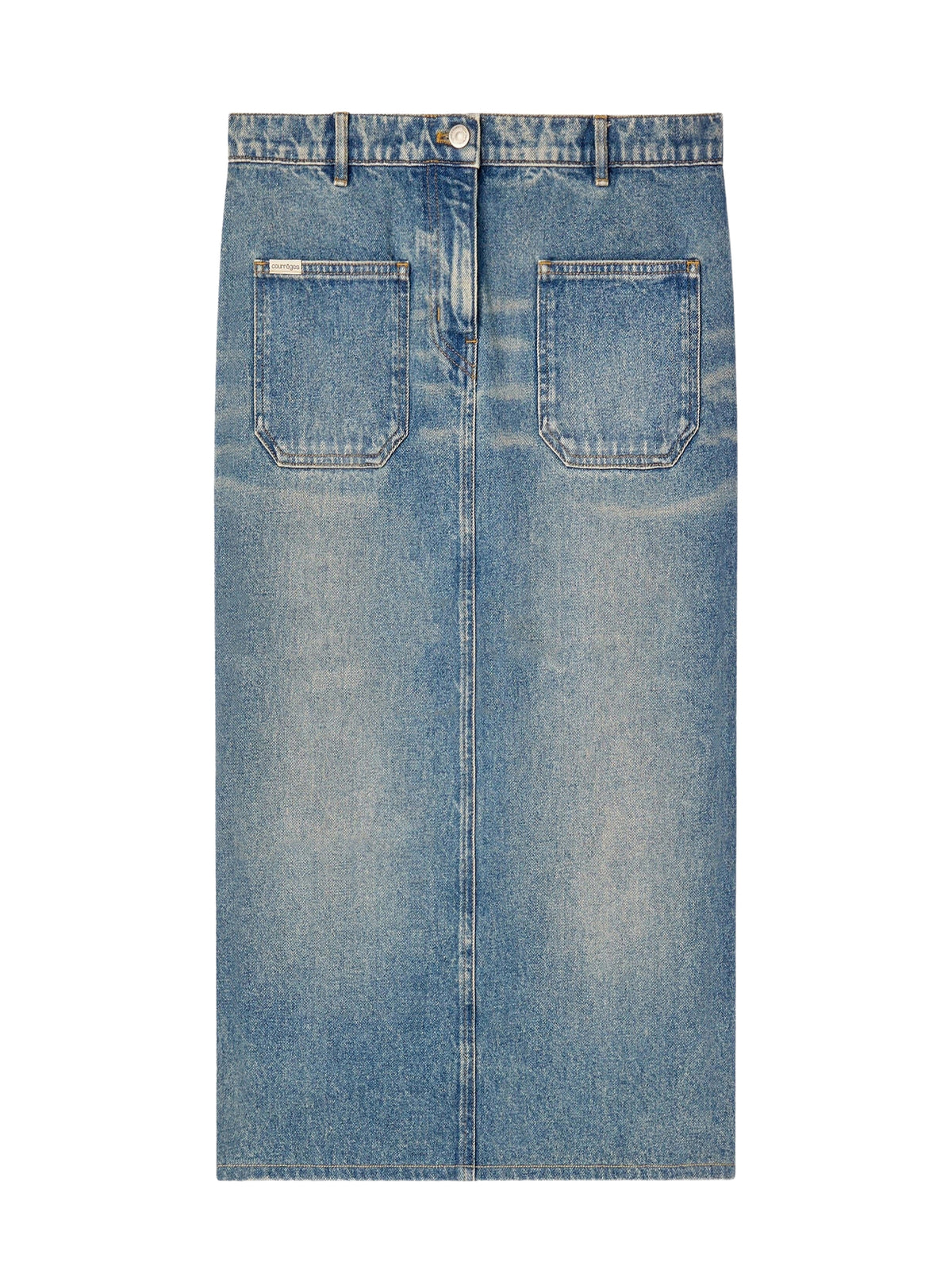 PRIX MARQUE : 90 / JUPE 2 POCHES EN DENIM