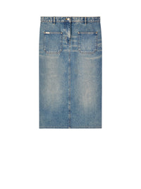 PREMIUM 13pcs NEW / JUPE 2 POCHES EN DENIM - Vintage Medium Blue