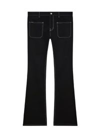 PREMIUM 31pcs NEW / PANTALON 2 POCHES EN DENIM SURPIQUÉ - Black & White