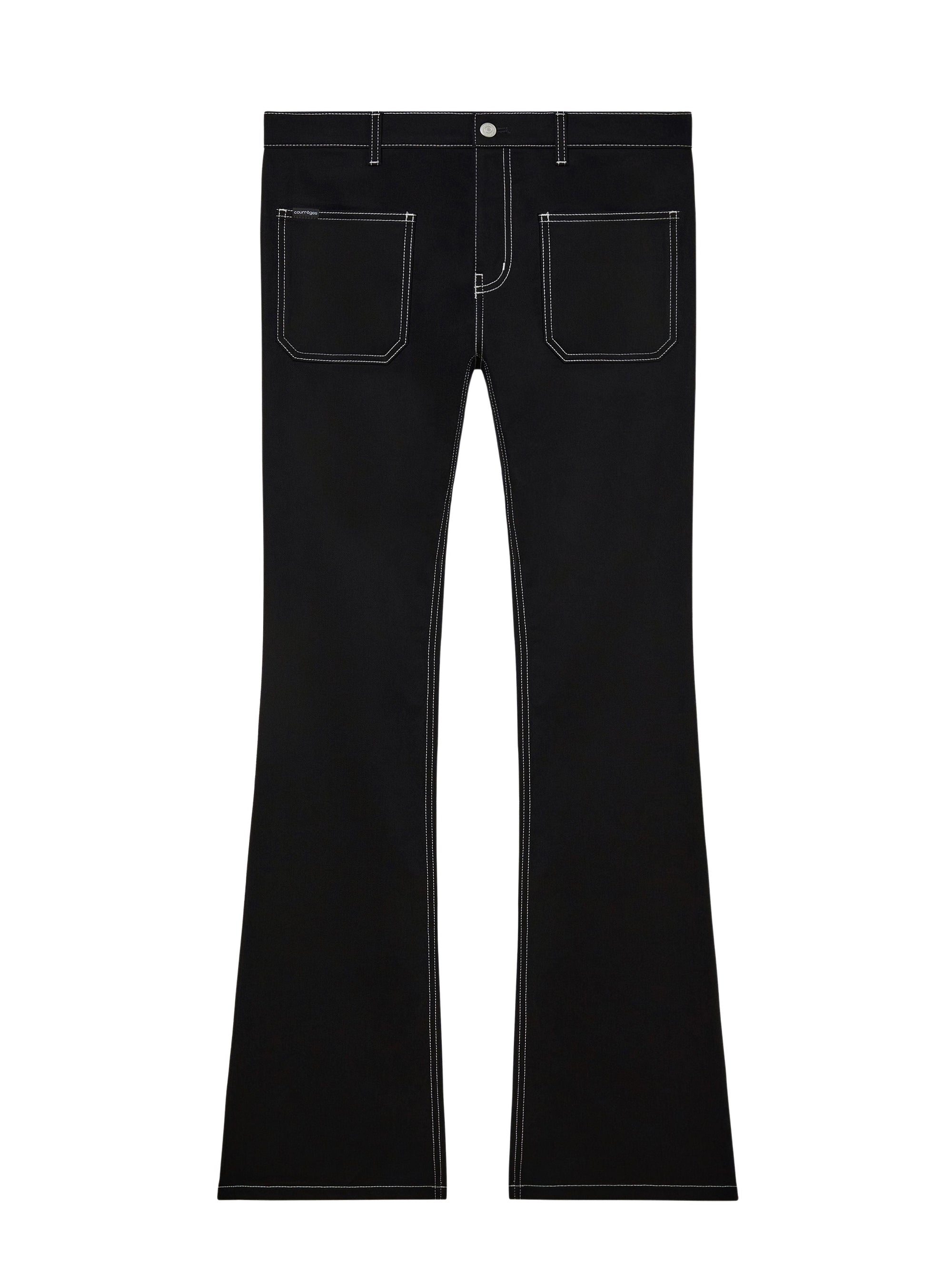 PREMIUM 31pcs NEW / PANTALON 2 POCHES EN DENIM SURPIQUÉ - Black & White