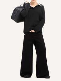 PREMIUM 35pcs NEW / PANTALON BAGGY POCHE FRONTALE EN DENIM - Black