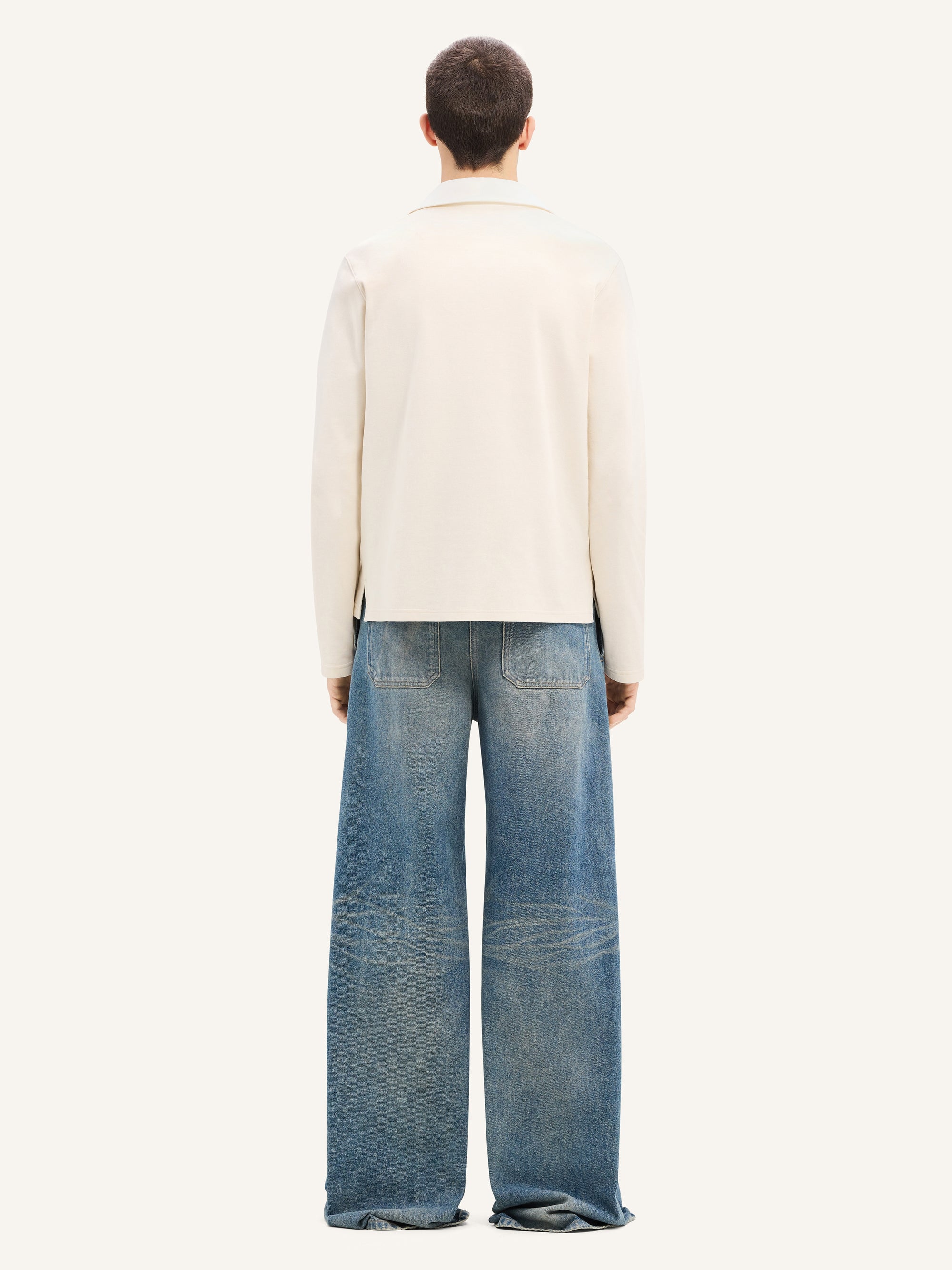 PREMIUM 71pcs NEW / PANTALON BAGGY UNE POCHE EN DENIM - Vintage Medium Blue