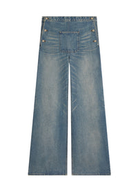 PREMIUM 71pcs NEW / PANTALON BAGGY UNE POCHE EN DENIM - Vintage Medium Blue
