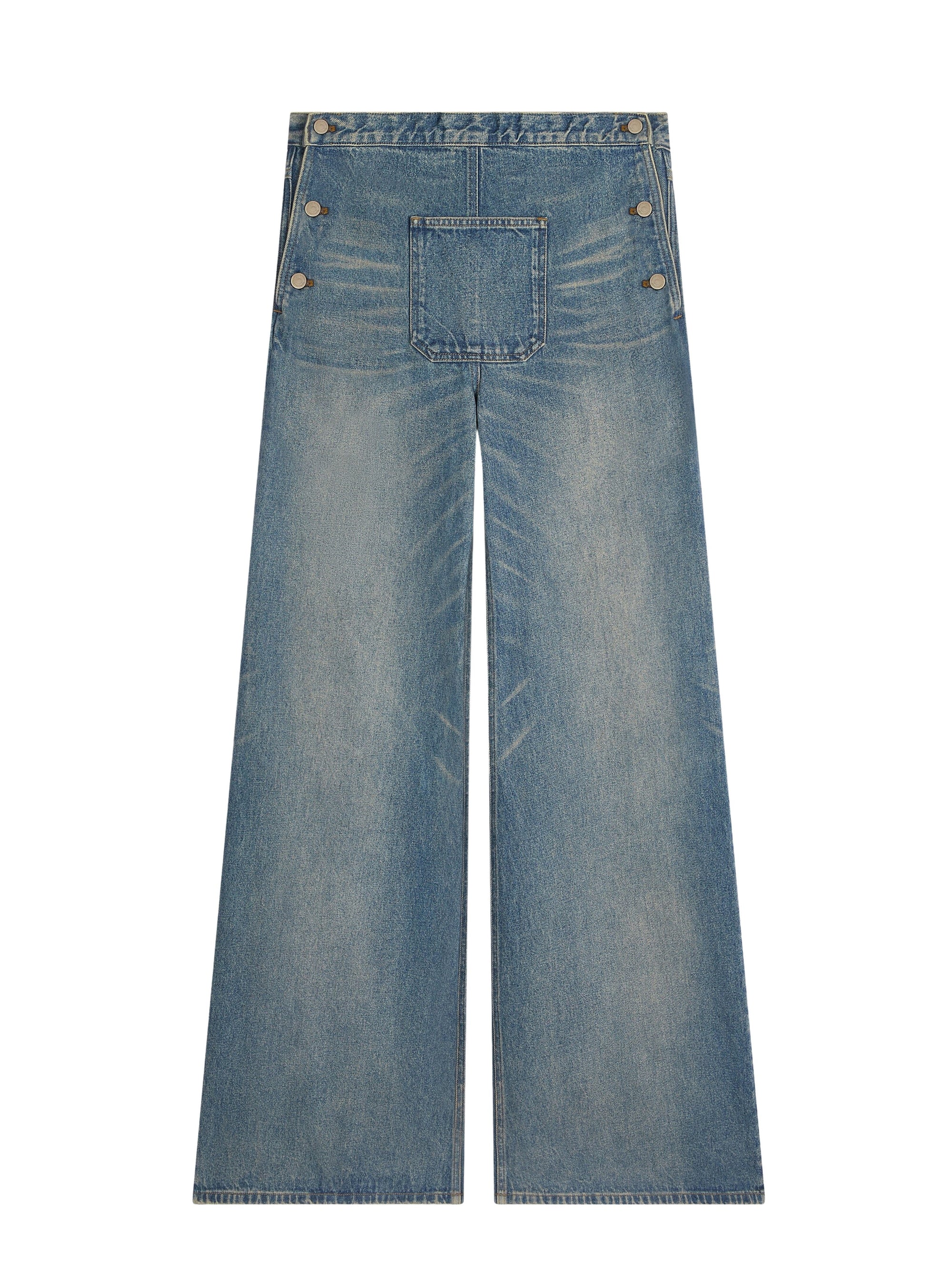 PREMIUM 71pcs NEW / PANTALON BAGGY UNE POCHE EN DENIM - Vintage Medium Blue