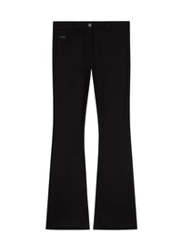 PREMIUM 19pcs NEW / PANTALON BOOTCUT 2 POCHES EN DENIM SURPIQUÉ - Black