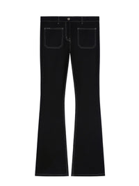 PREMIUM 20pcs NEW / PANTALON BOOTCUT 2 POCHES EN DENIM SURPIQUÉ - Black & White