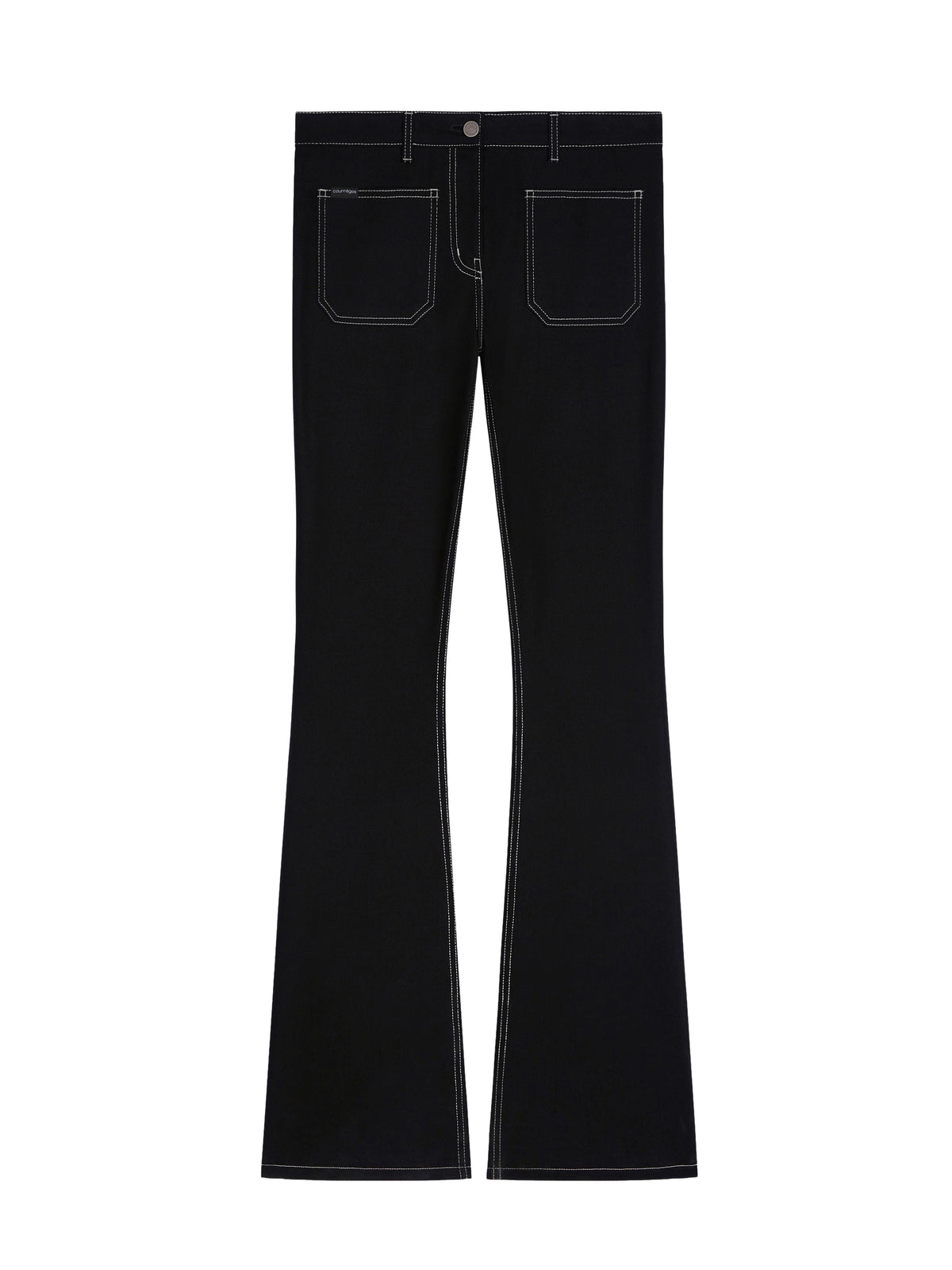 Bootcut denim trousers with 2 pockets and topstitching - Black & White