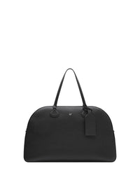 Sac AC logo Weekender en cuir - Black